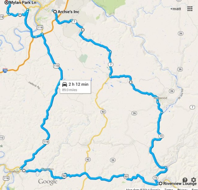 run through the hills route map